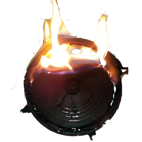burnt loudspeaker burnt